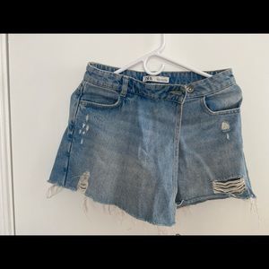 Zara skirt skort blue denim